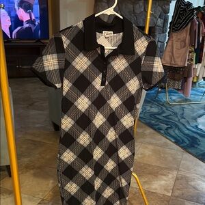 J for Justify Blue and Cream Polo Collar Plaid Emo 🖤 Dress
